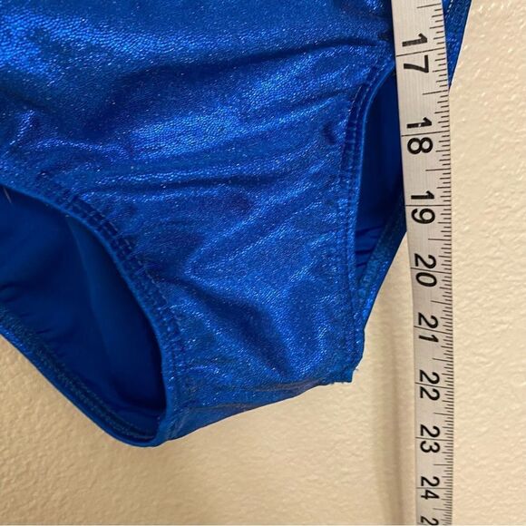 Destira elite gymnastics tank blue foil sleeveless leotard Jar/ SA adult small - Picture 8 of 8